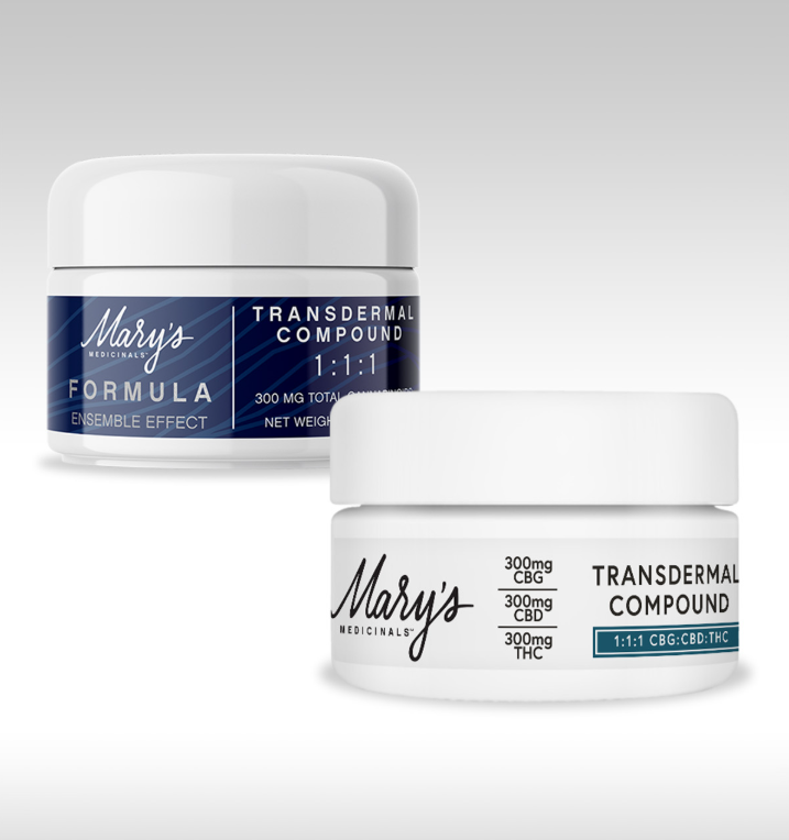 Photograph of product: Mary's Transdermal Compound 1:1:1 TH-oui:CBD:CBG 300mg