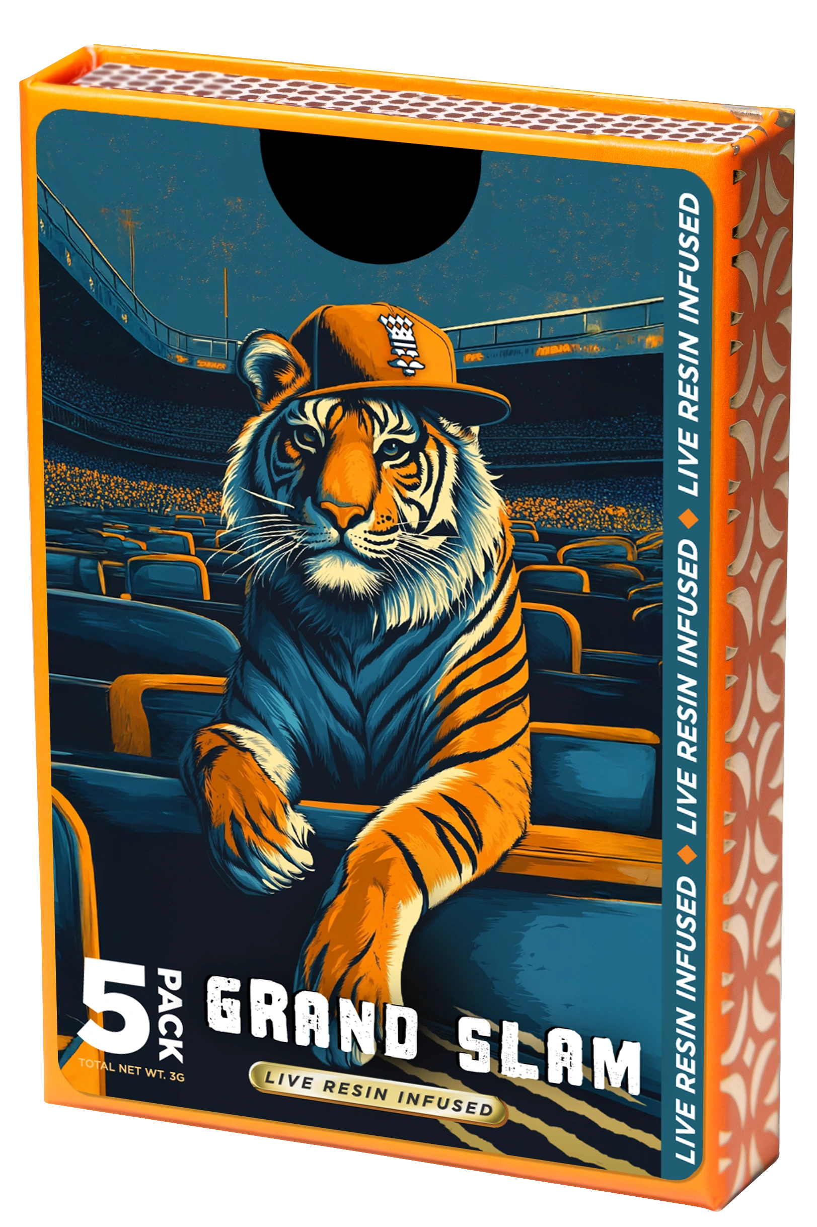 Photograph of product: Goldkine Grand Slam Live Resin Infused Pre-Roll 5-Pack | 5 x 0.6g