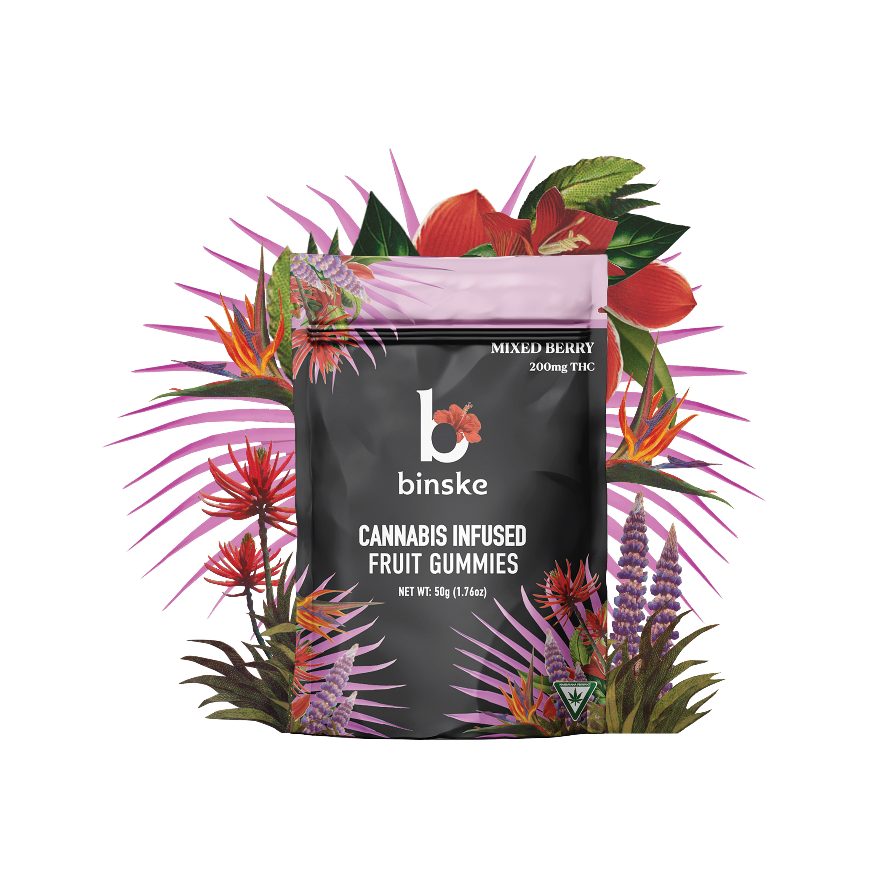 Photograph of product: BINSKE | Edible | Gummies | Mixed Berry | 200mg