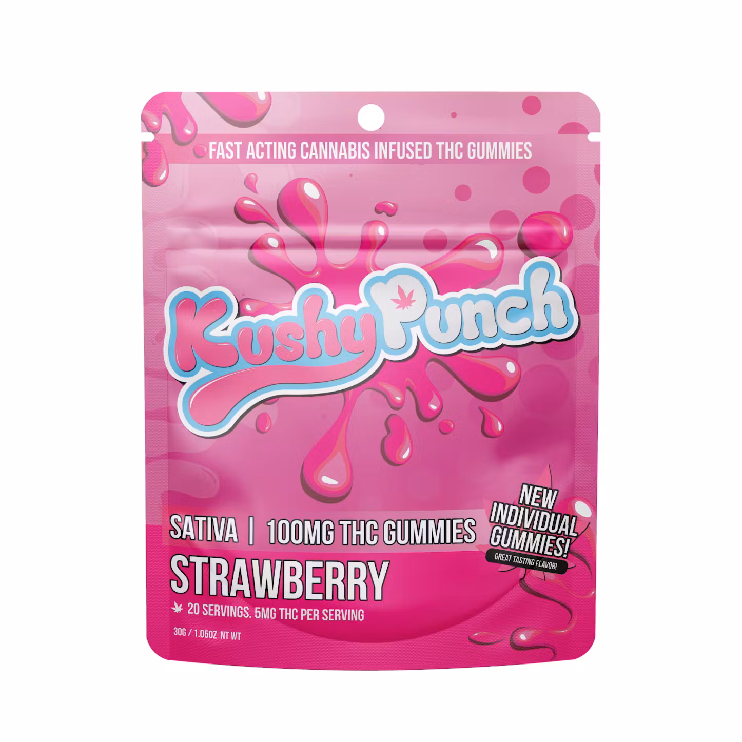 Photograph of product: Strawberry Fast-Acting Gummies | 100mg/20pcs