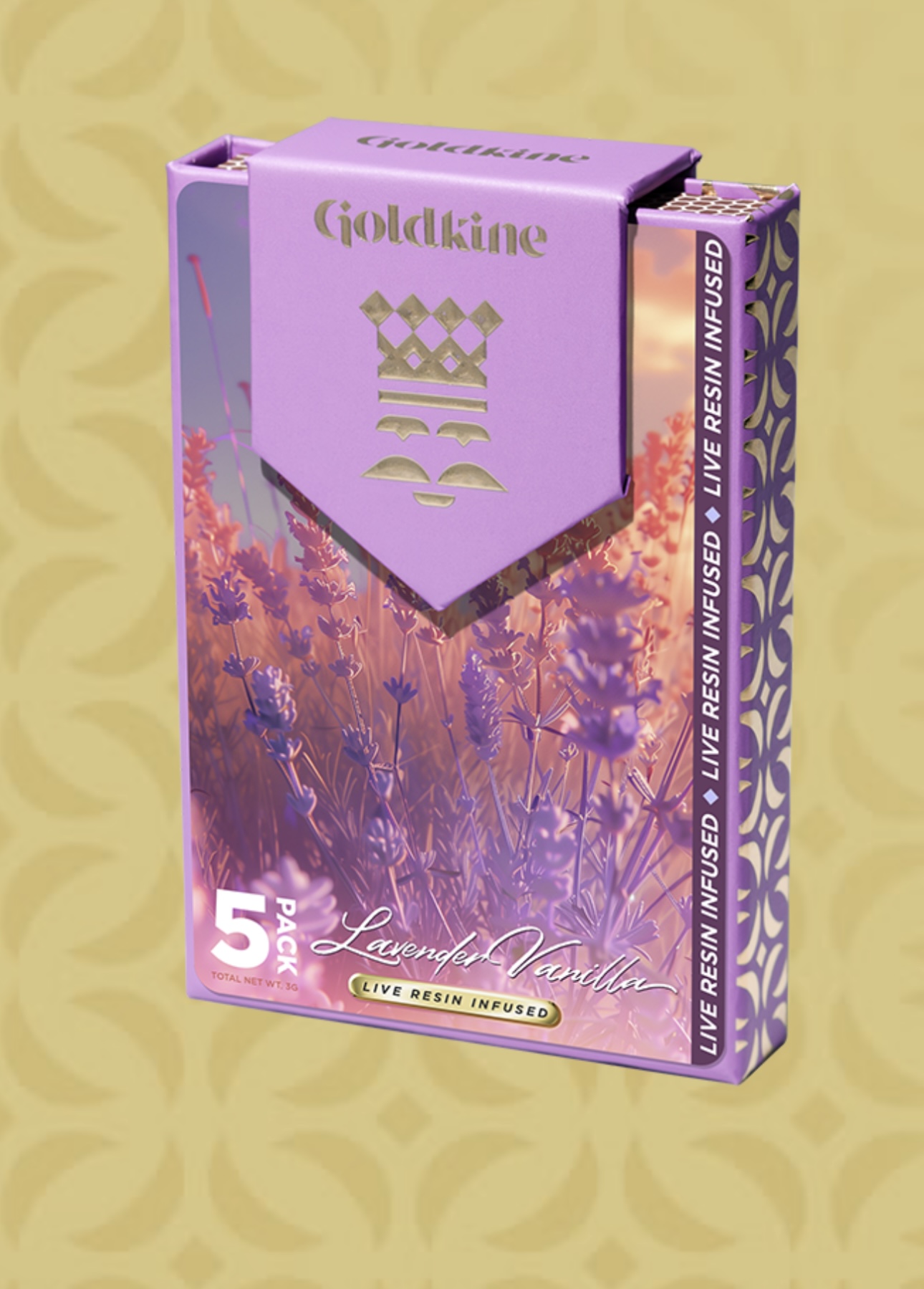 Photograph of product: AU Goldkine: Lavender Vanilla Live Resin Infused x 5) 5-Pack