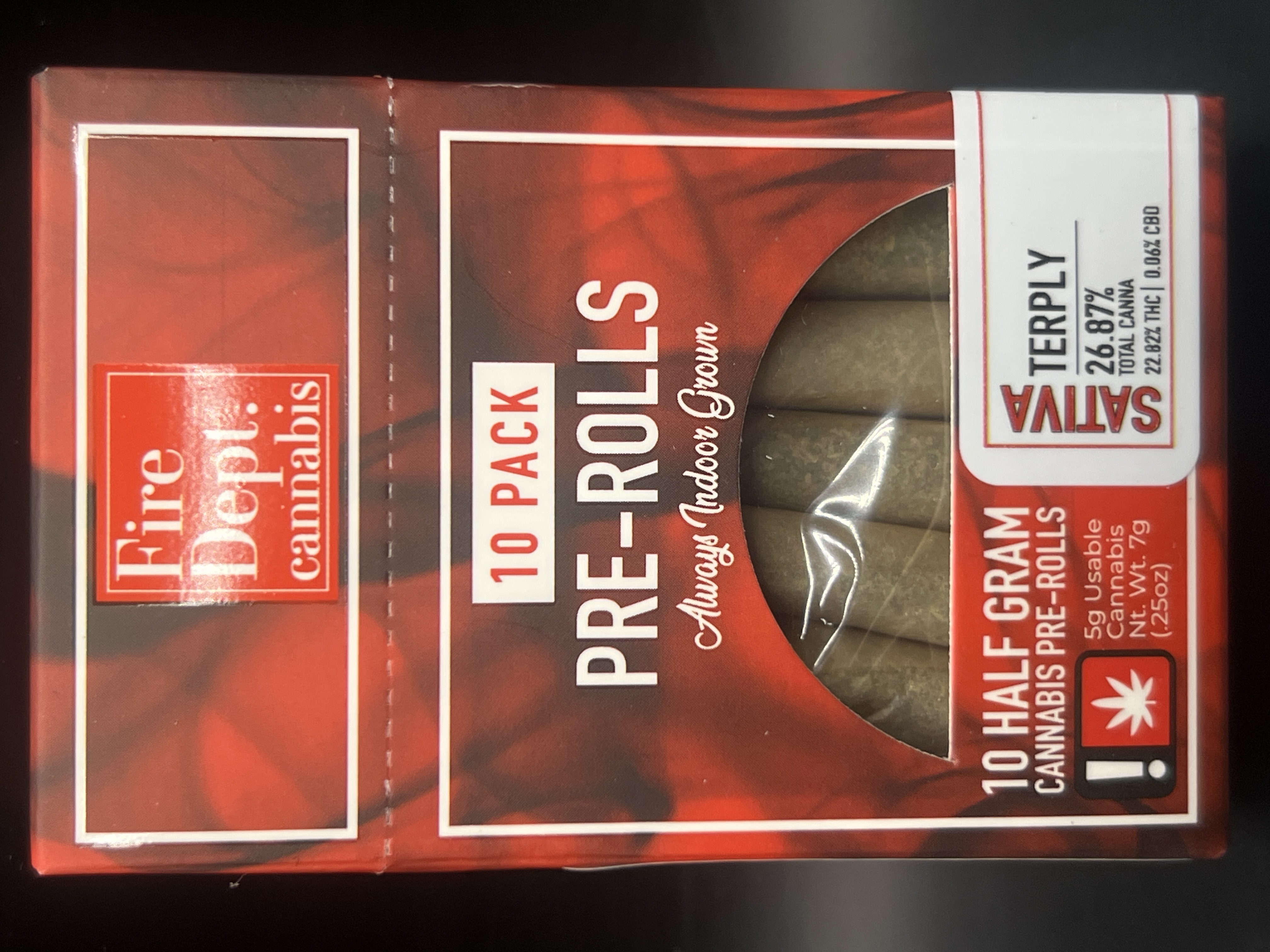 Photograph of product: Fire Dept. Terply Pre-Roll 10pk