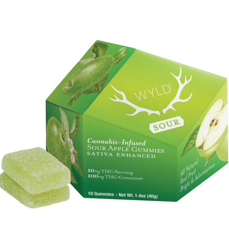 Photograph of product: Wyld Sour Apple Gummies 100mg