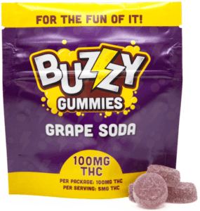 Photograph of product: Buzzy | Grape Soda Gummies | 20 Pack | 5mg