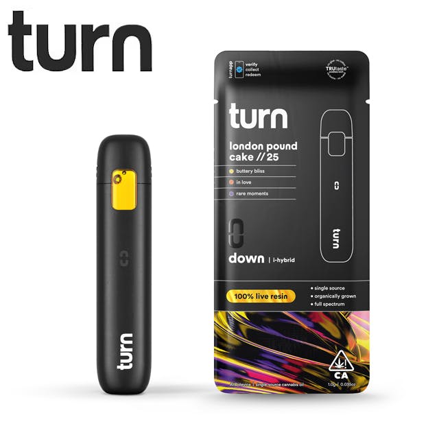 Photograph of product: Turn - London Pound Cake // 25 - Live Resin All In One Vape - 1g - LR AOI