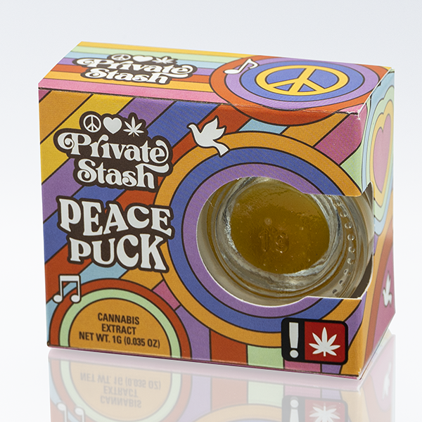 Photograph of product: Private Stash | Silver Hippie Passion Peace Puck | 1g