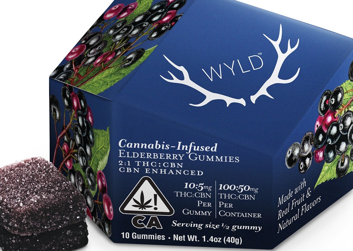 Photograph of product: WYLD - EDIBLE (GUMMIES) - 100MG - 2:1 TH-oui:CBN - Oui'd - ELDERBERRY