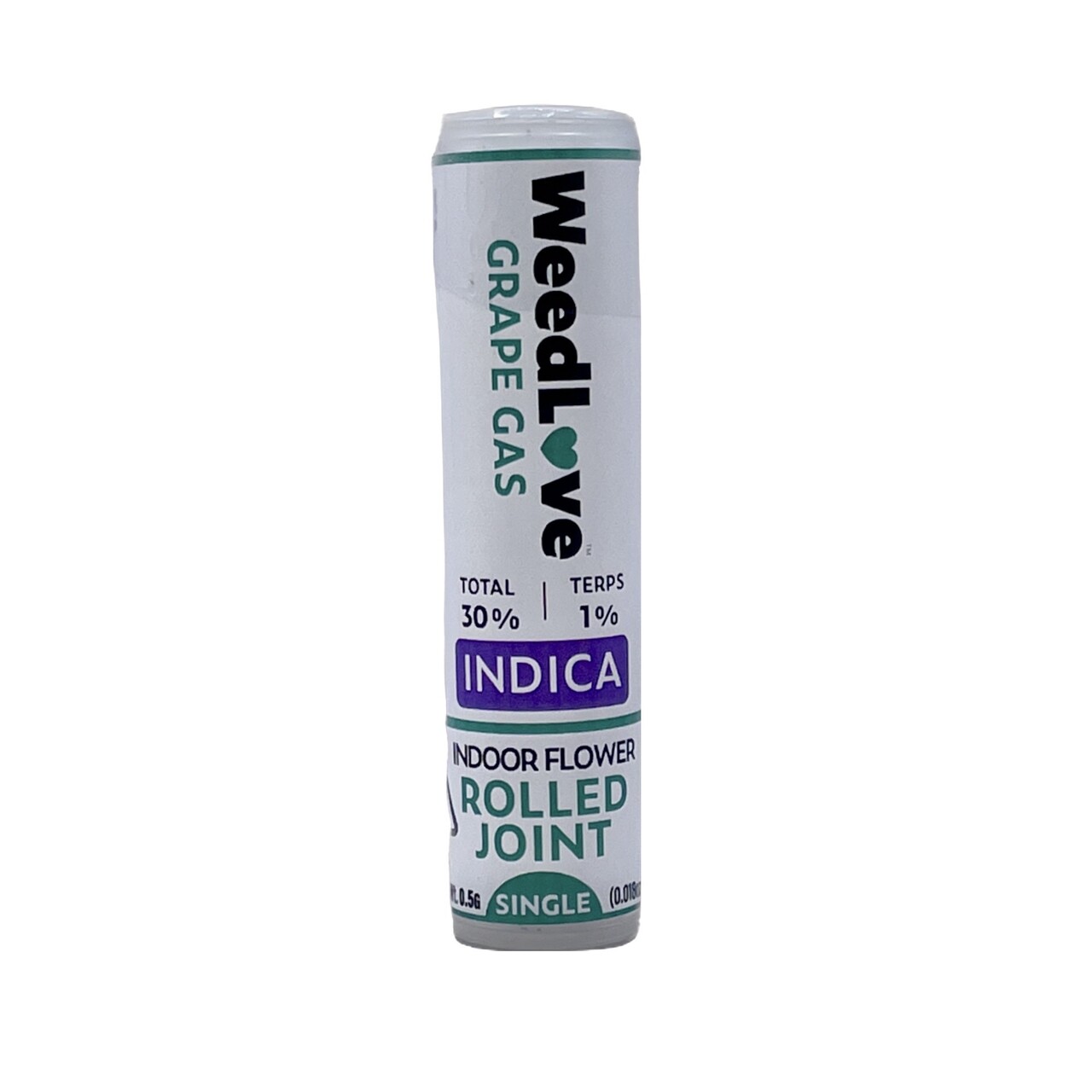 Photograph of product: GRAPE GAS PREROLL SINGLE .5G