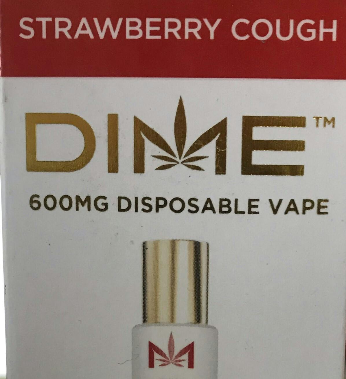 Photograph of product: Dime Strawberry Cough 600mg Disposable