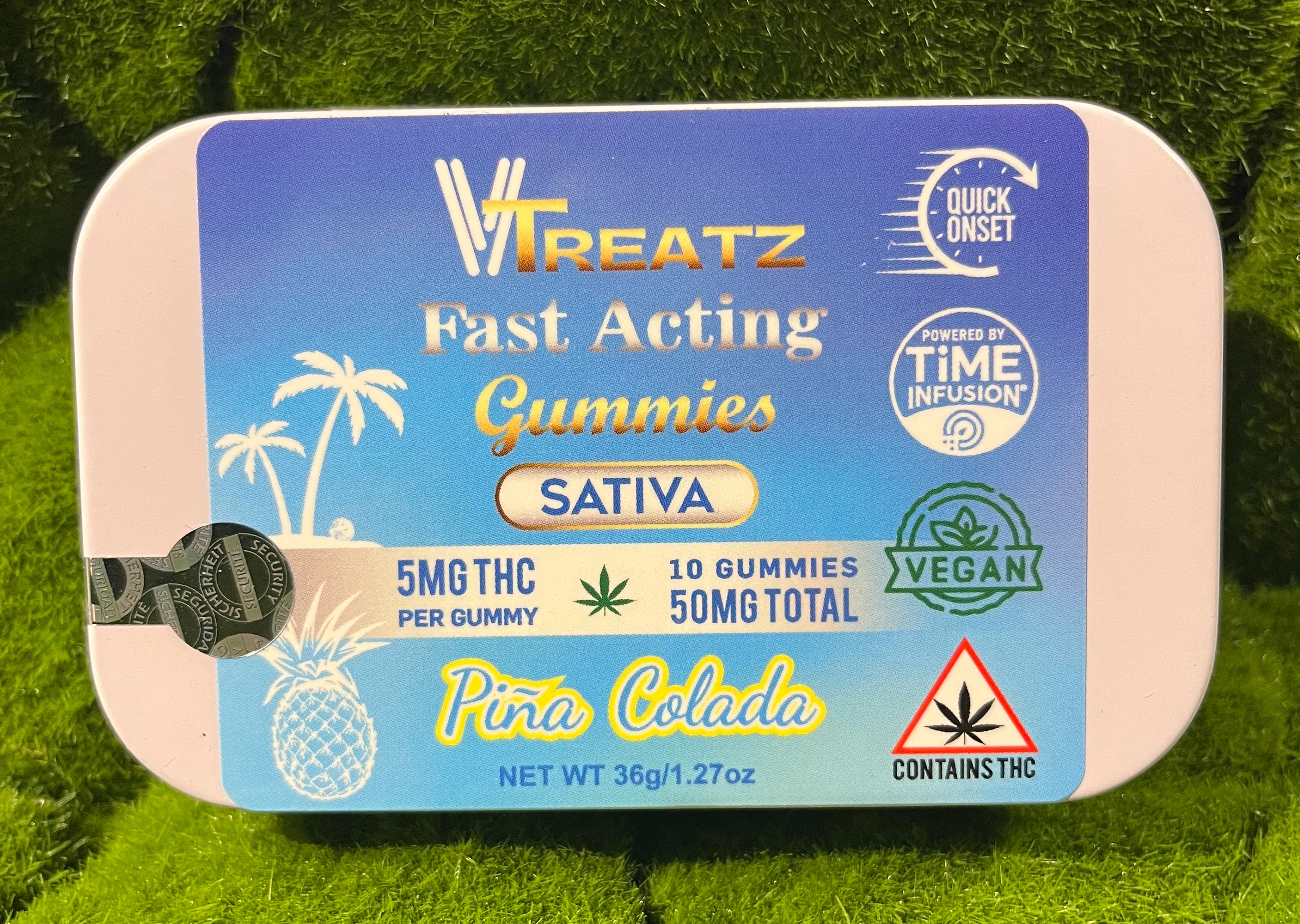 Photograph of product: 50mg Edible Pack | Pina Colada Gummies | VTreatz