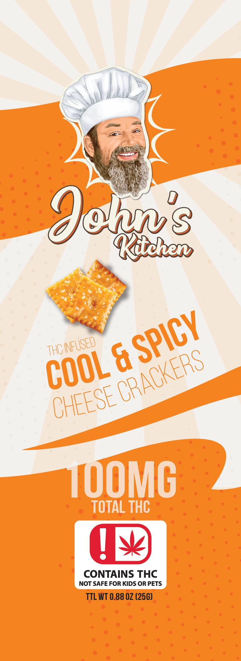 Photograph of product: EDIBLE JKJ COOL & SPICY CHEESE CRACKERS SMALL SERVE 100MG
