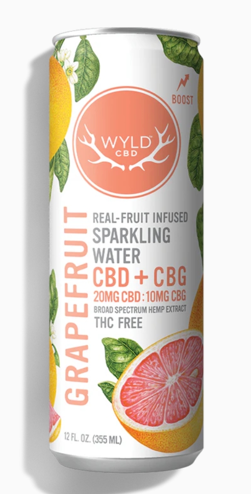 Photograph of product: Wyld CBD Grapefruit 2:1 CBD:CBG Sparkling Water