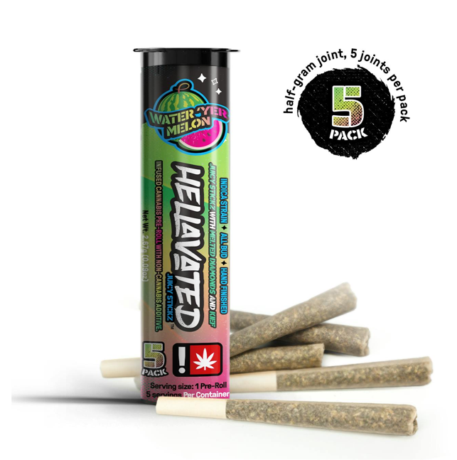 Photograph of product: Hellavated - WATER 'YER MELON - Infused Preroll Pack - (2.5g) - I