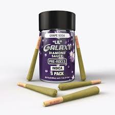 Photograph of product: Galaxy Diamond Sauce Prerolls Grape Soda 5Pk