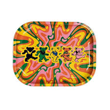 Photograph of product: Blazy Susan x Grateful Dead Small Metal Rolling Tray Dancing Bears