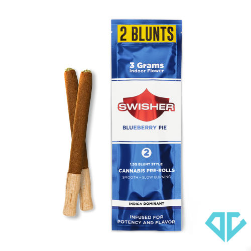 Photograph of product: Swisher Blueberry Pie Infused Pre-Rolls 1.5g 2 Pack