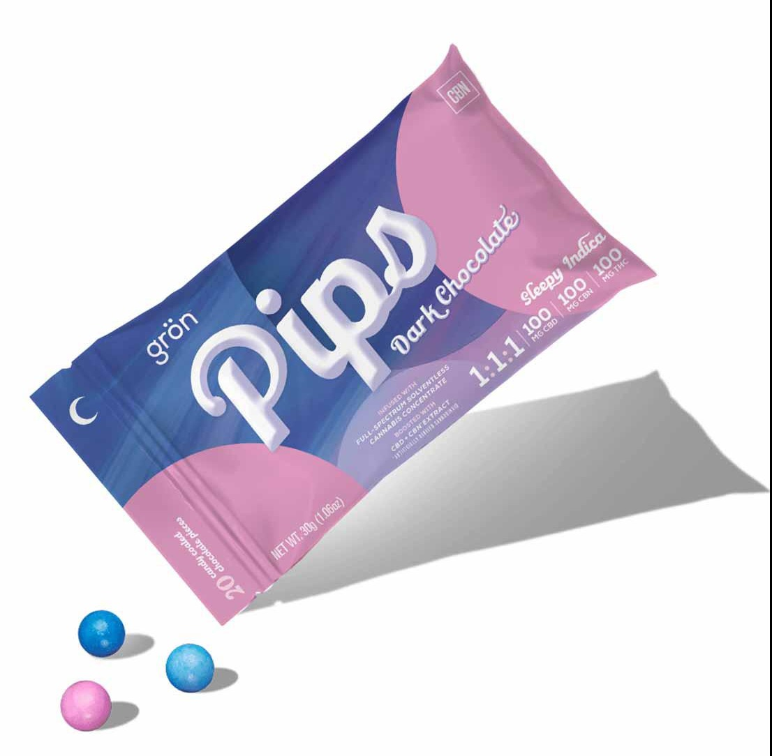 Photograph of product: Gron Dark Chocolate Pips Sleepy Oui'd TH-oui:CBD:CBN