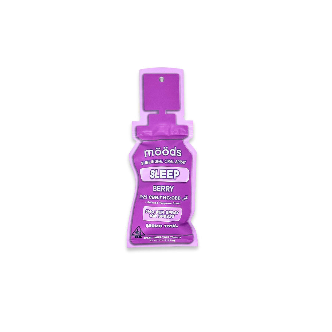 Photograph of product: Moods - Sublingual Spray - Sleep - 3:2:1 - Berry - Wellness
