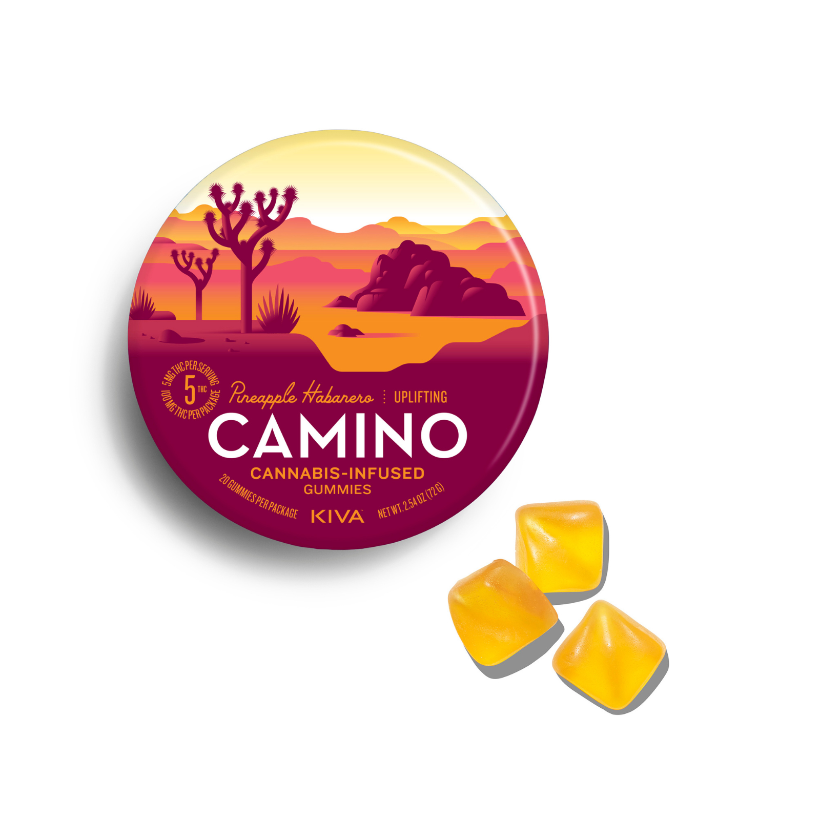 Photograph of product: 100mg 20pk Gummies | Pineapple Habanero | Camino