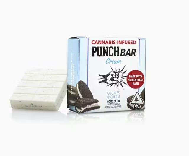 Photograph of product: Cookies 'N Cream Solventless Punch Bar 100mg - 