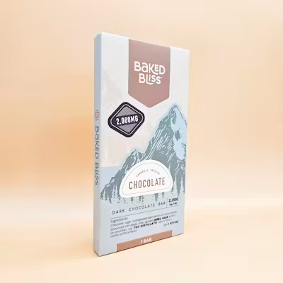 Photograph of product: Baked Bliss Dark Chocolate Bar 2000 MG