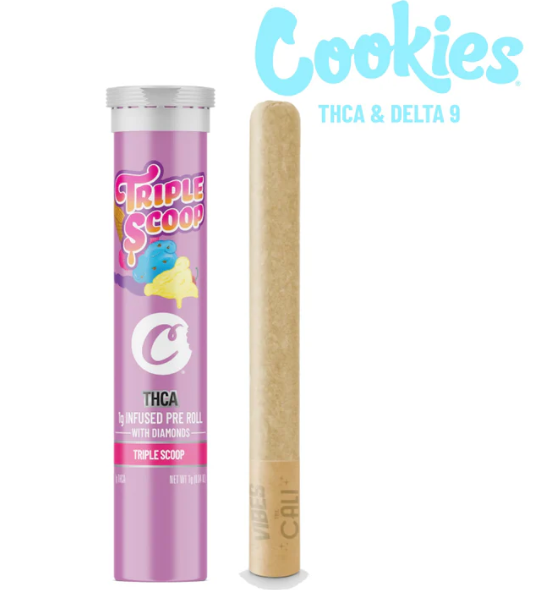 Photograph of product: COOKIES TRIPLE SCOOP 1G INFUSED PREROLL