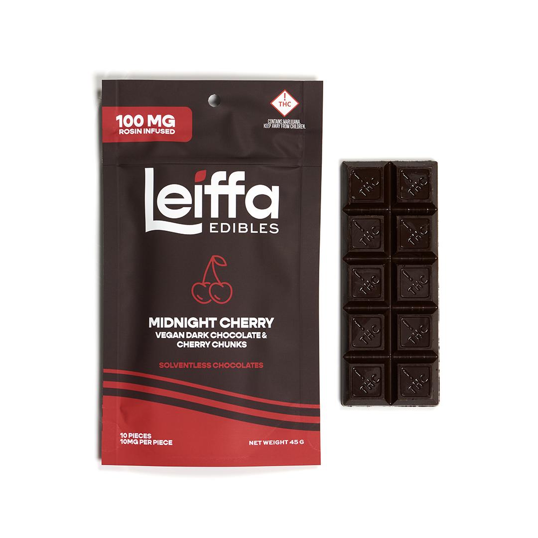 Photograph of product: Leiffa - Midnight Cherry - 100mg Rosin Chocolate