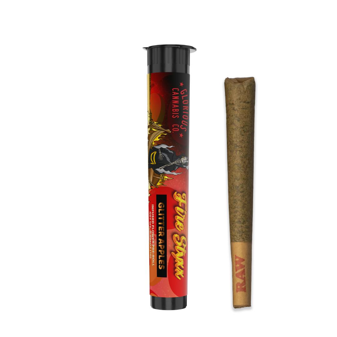 Photograph of product: GLITTER APPLES | FIRE STYXX INFUSED PREROLL