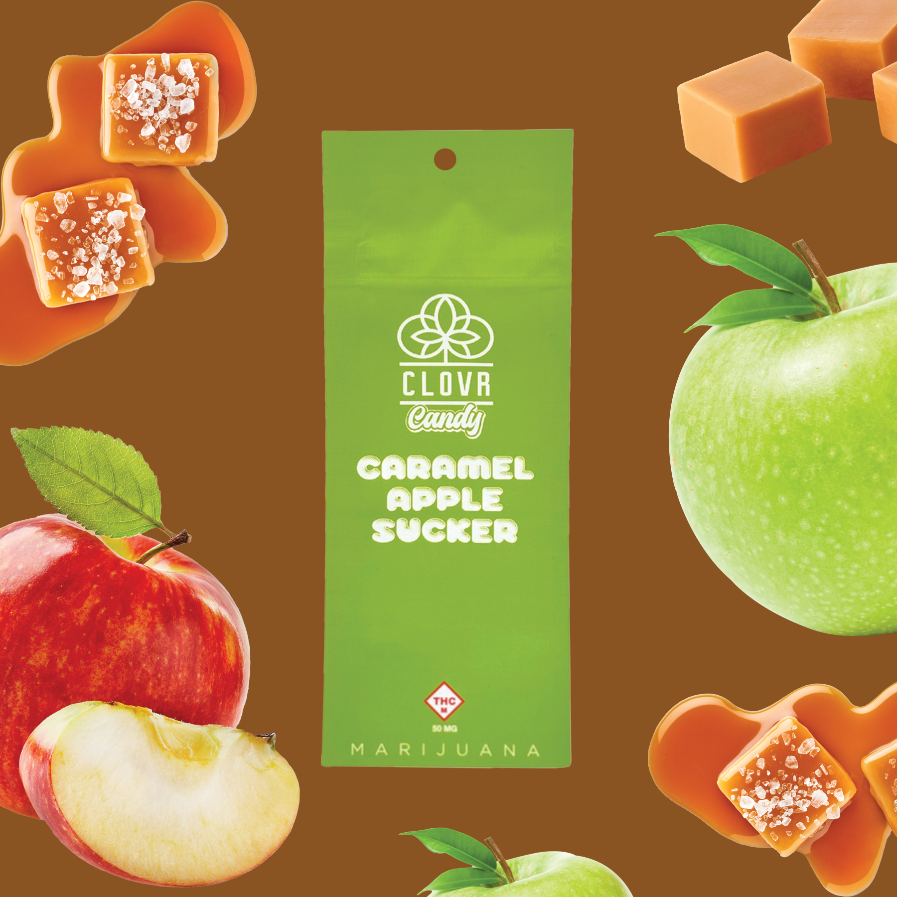 Photograph of Product: Caramel Apple | 25mg | Sucker | Clovr Candy