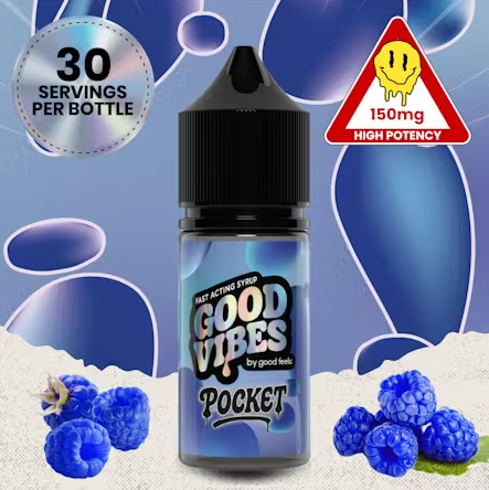 Photograph of product: Good Vibes | Blue Raspberry | Pocket Tincture | 150mg