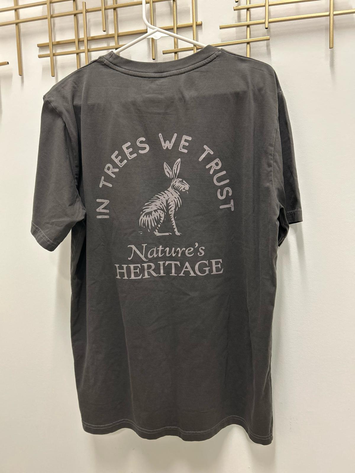 Photograph of product: Nature's Heritage Gray Unisex Pocket T-Shirt