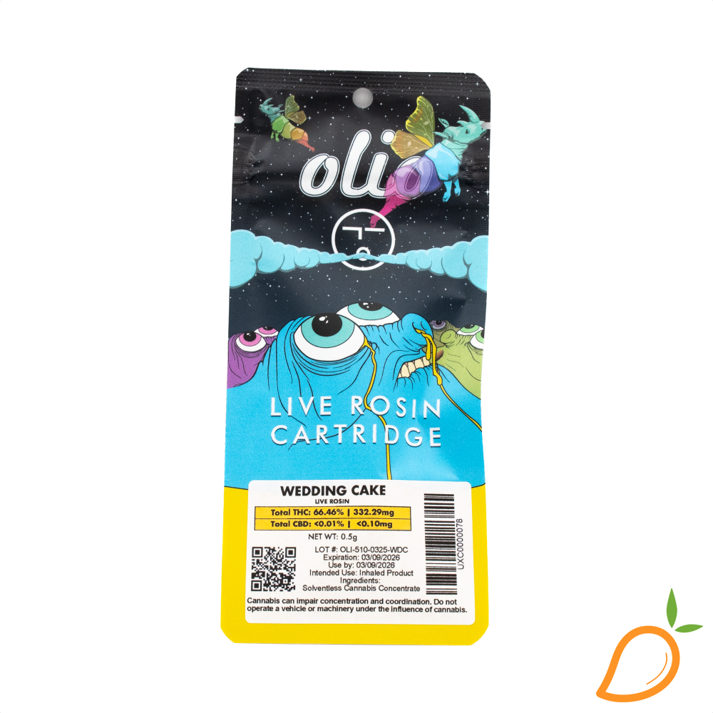 Photograph of product: 0.5g Wedding Cake Live Rosin Vape Olio