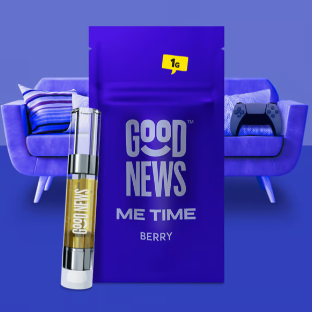 Photograph of product: Good News Me Time - Berry (I) 1g Distillate Vape