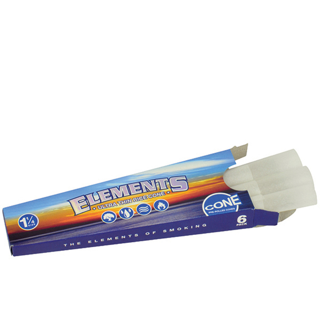 Photograph of product: Elements 1 1/4" Pre-Rolled Cones 6pk
