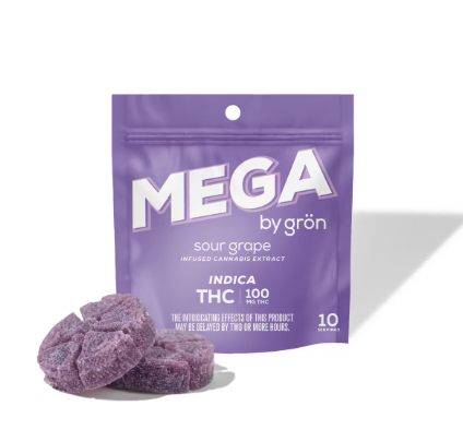 Photograph of product: Grn Mega Pearl | Sour Grape (Oui'd) | 1pc 100mg