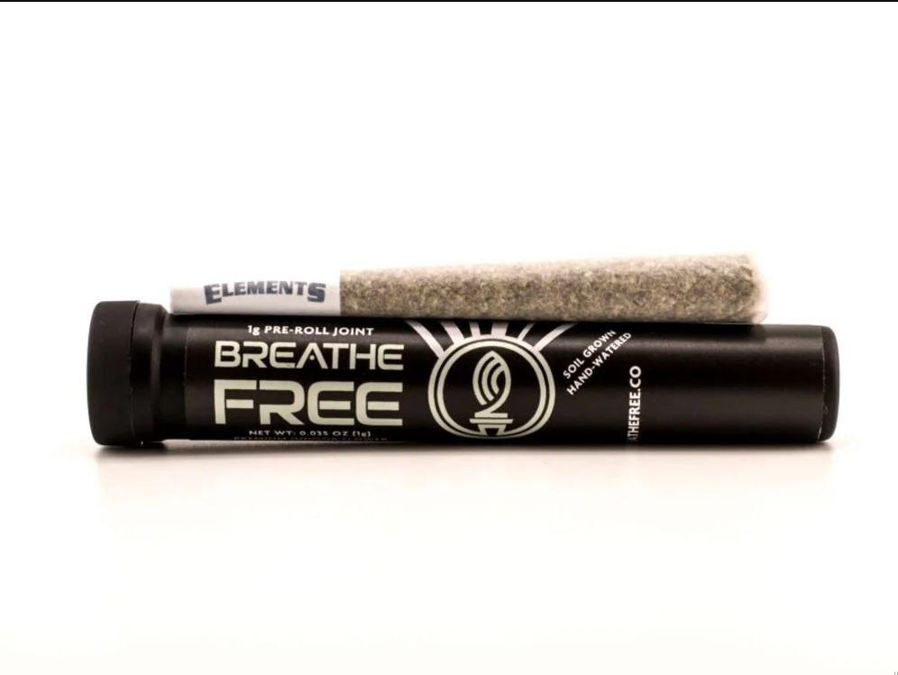 Photograph of product: 1G BREATHE FREE Pre-roll - Guava Biscotti