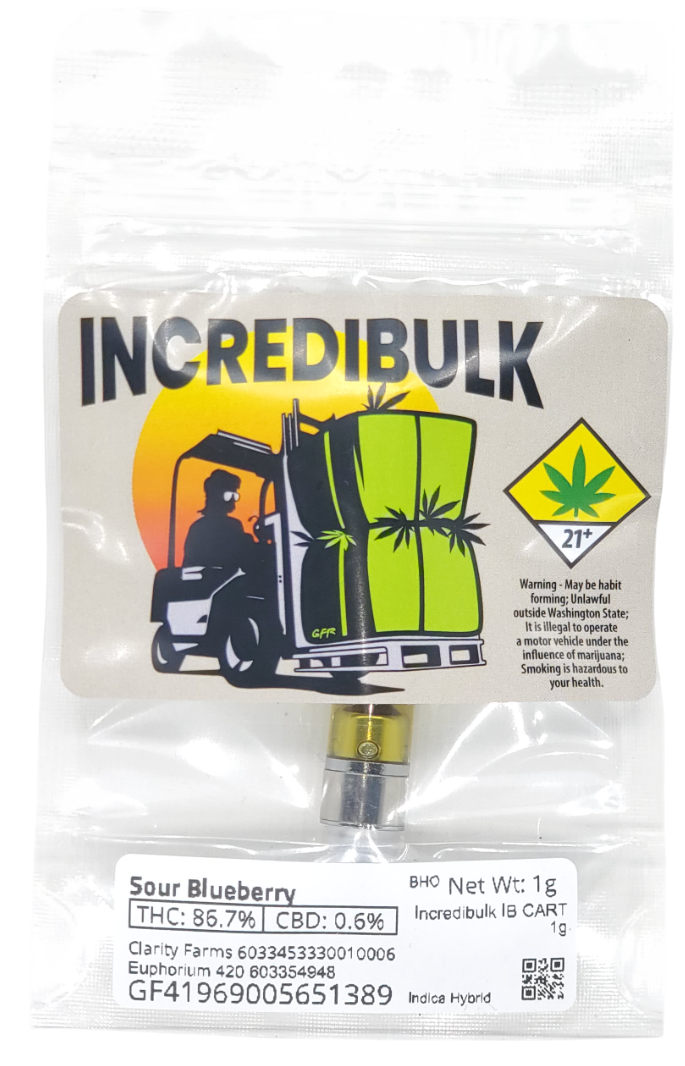 Photograph of product: Incredibulk VAPE Sour Blueberry Cart 1g