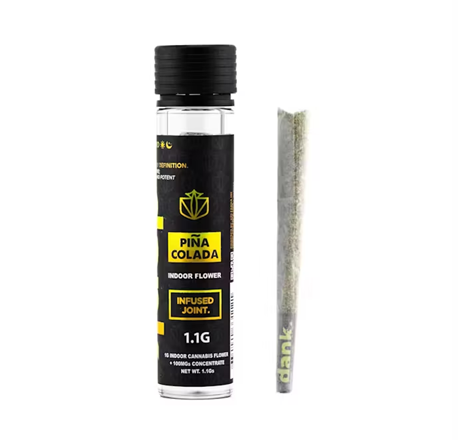 Photograph of product: Dank | Pina Colada | Indoor Flower Infused Pre-Roll 1.1g