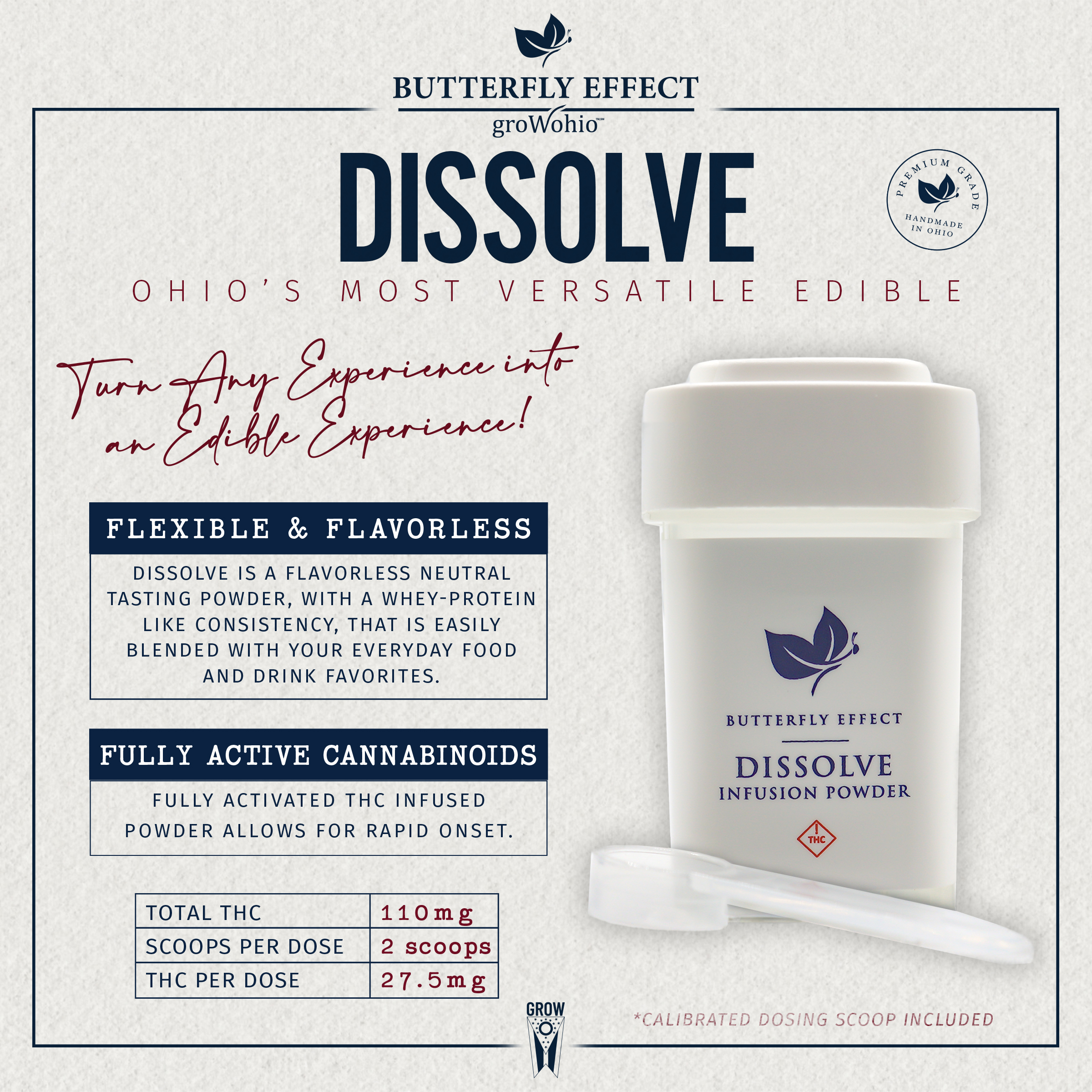 Photograph of product: Butterfly Effect | Dissolve | 110mg TH-oui Infusion Powder