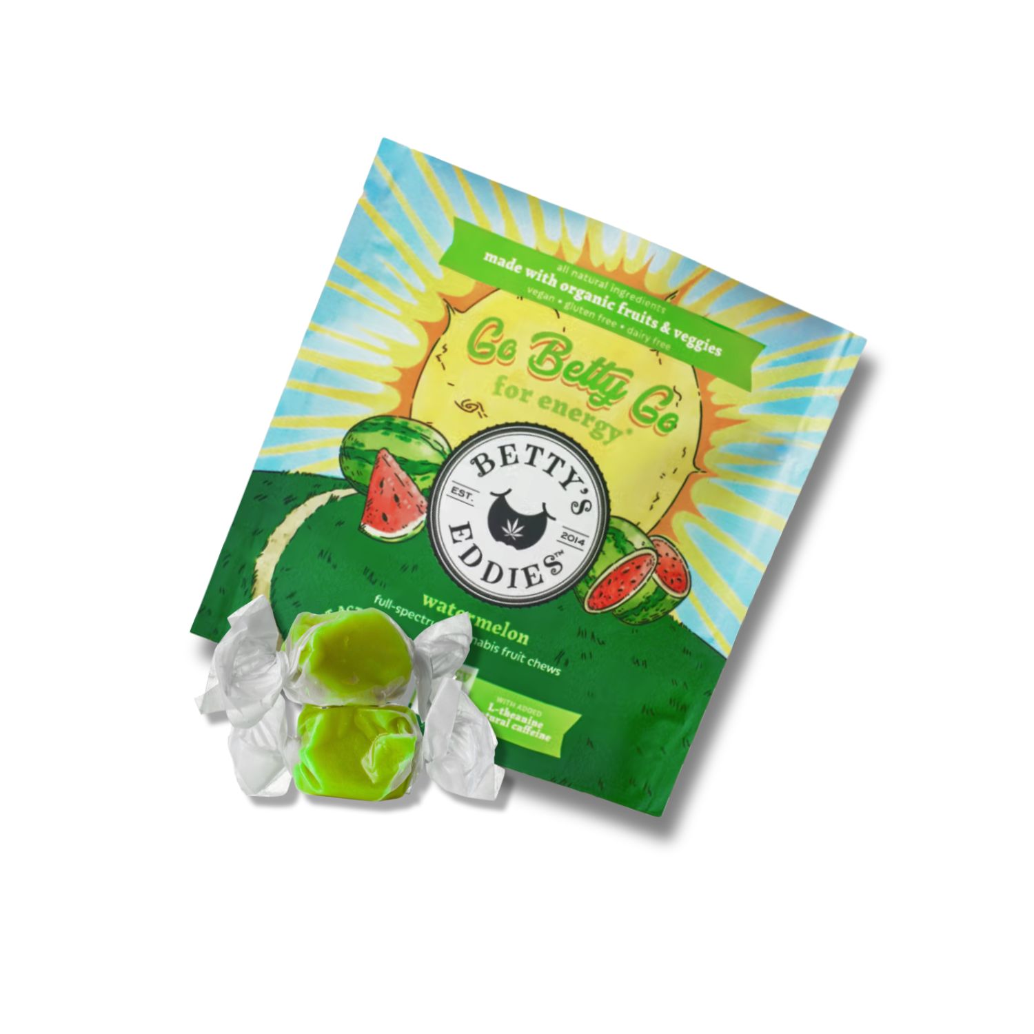 Photograph of product: Betty's Eddies Watermelon Fruit Chews 5mg 2pc