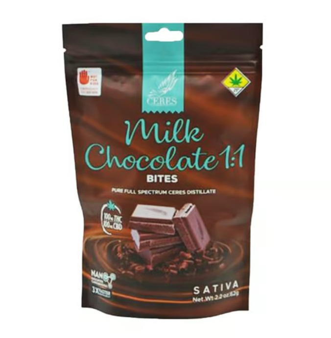 Photograph of product: Ceres Oui'd Milk Choco Bites 1:1 10pk 200mg
