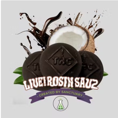 Photograph of product: Live Rosin Sauz Bites I Coconut Dark Chocolate 60mg 6pk