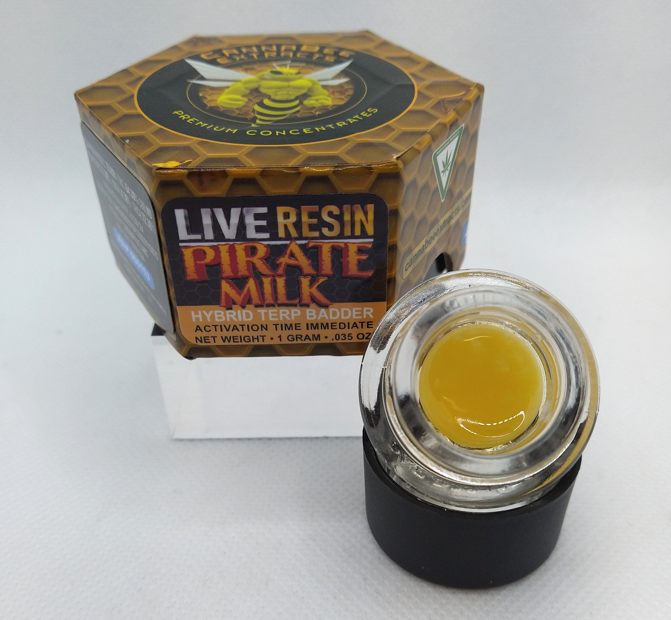 Photograph of product: Canna Bee | Pirate Milk | Live Resin Terp Diamonds Hybrid
