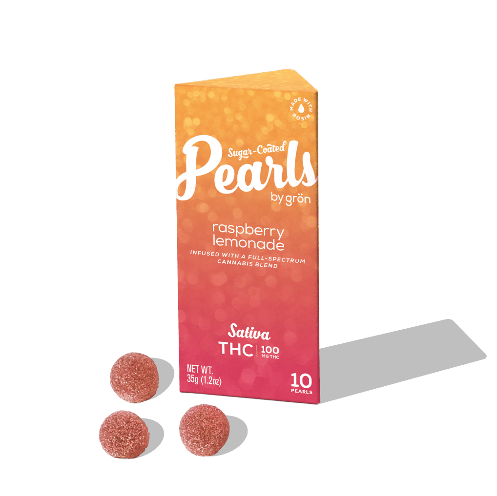 Photograph of product: Gron | Sugar-Coated Pearls | Raspberry Lemonade | 100mg