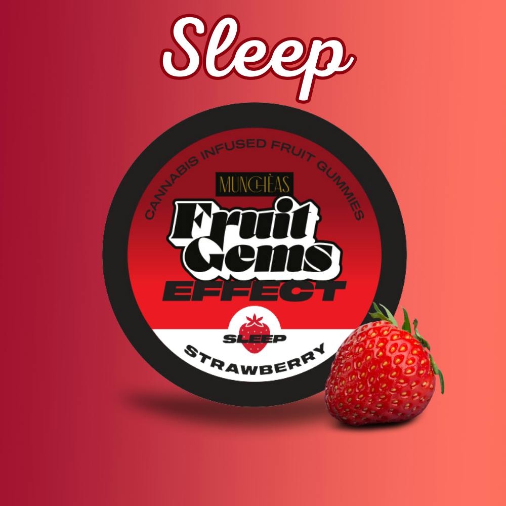 Photograph of product: Muncheas Strawberry Sleep Gummies | 100MG