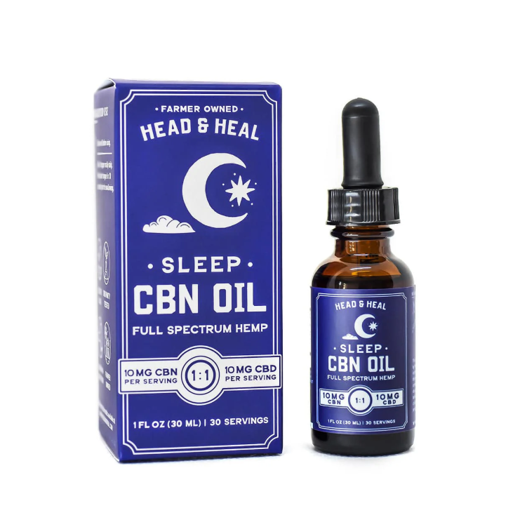 Photograph of product: Head & Heal - 1:2:2 TH-oui:CBD:CBN Sleep Tincture Drops - 300mg