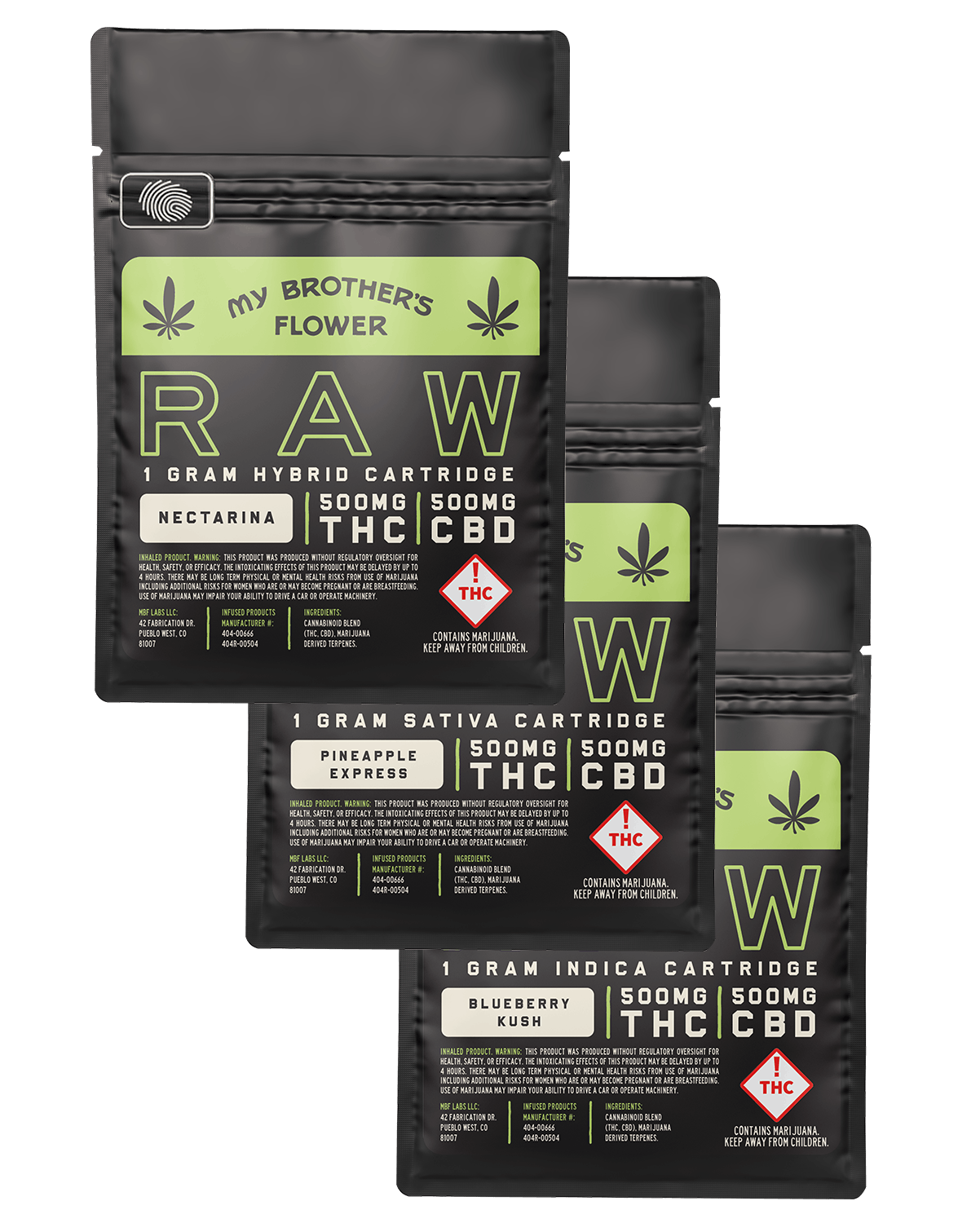 Photograph of product: My Brother's Flower 500mg Cartridge - 1:1 Pineapple Express