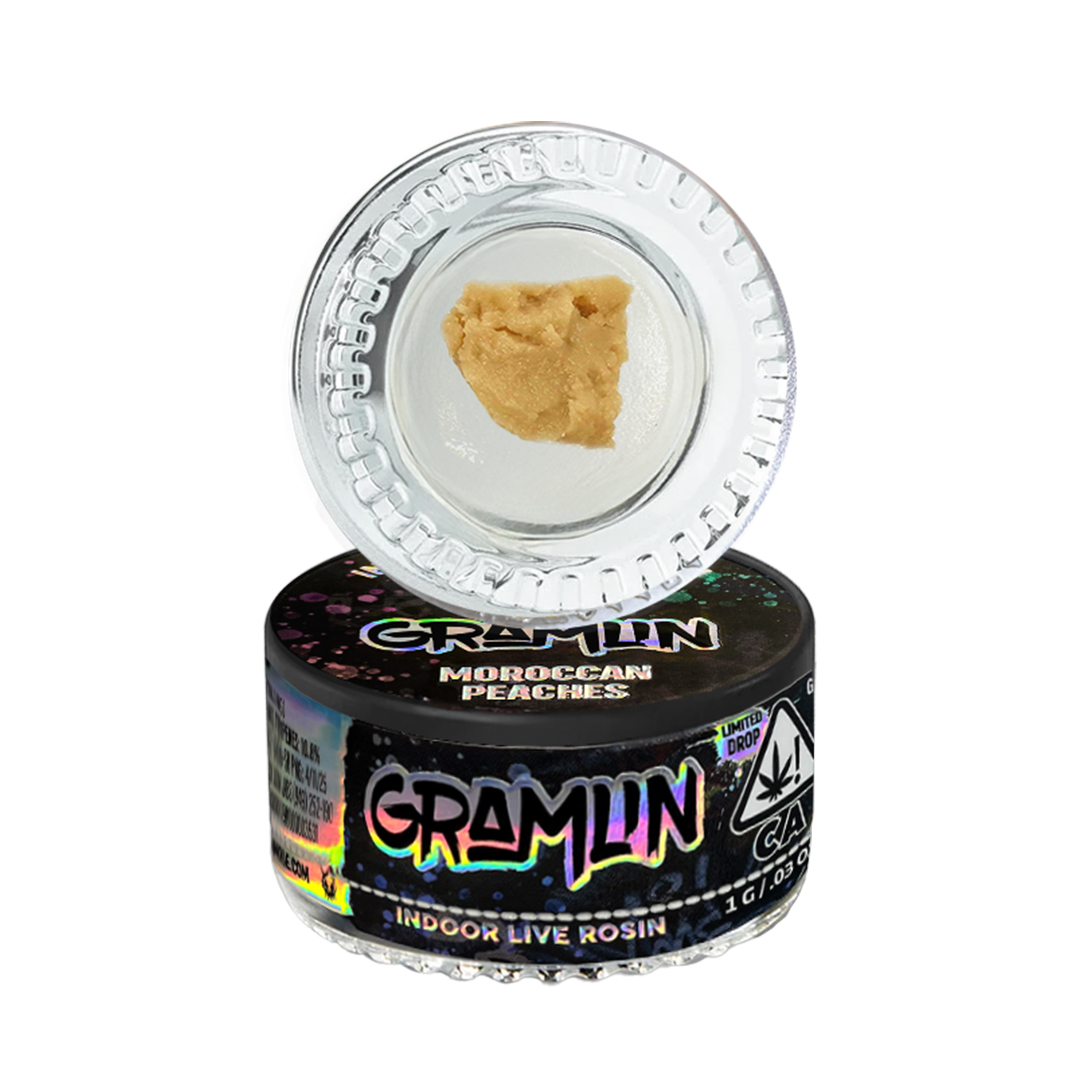 Photograph of product: GRAMLIN INDOOR LIVE ROSIN EXTRACT  MOROCCAN PEACHES 1G