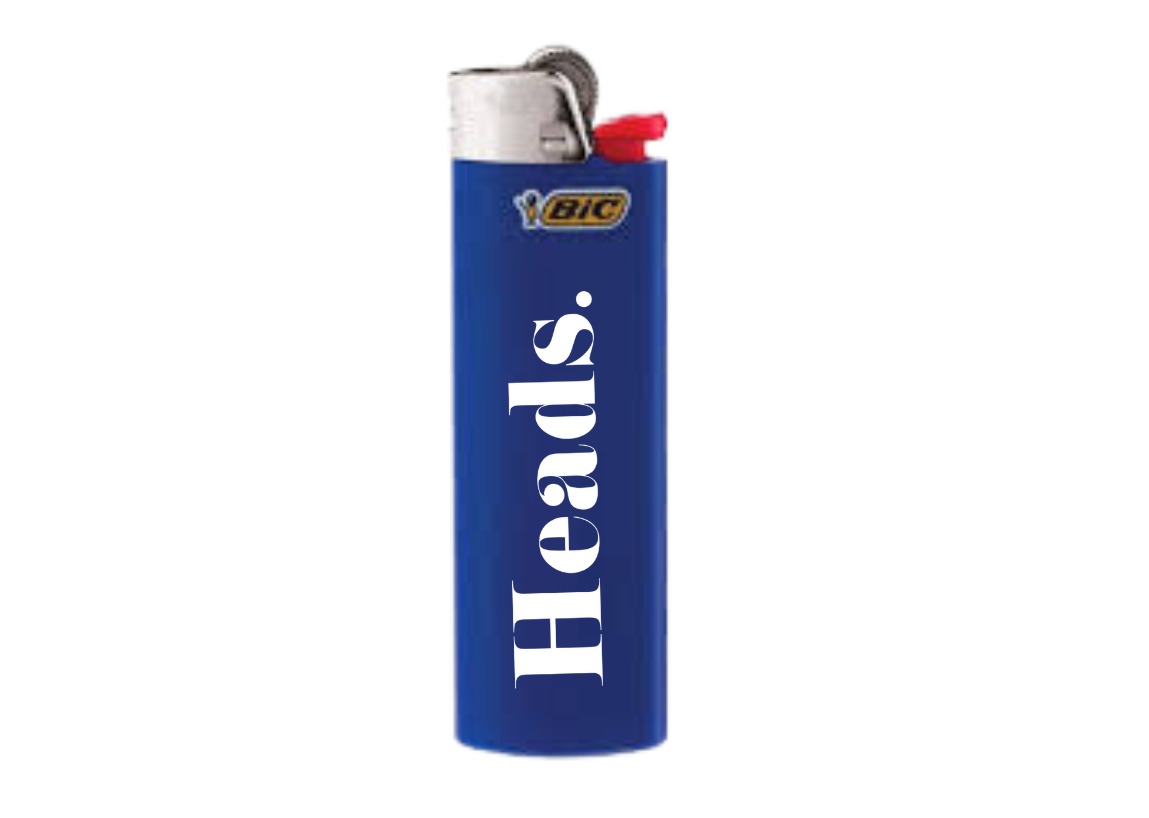 Photograph of product: Heads. Labeled Bic Lighter