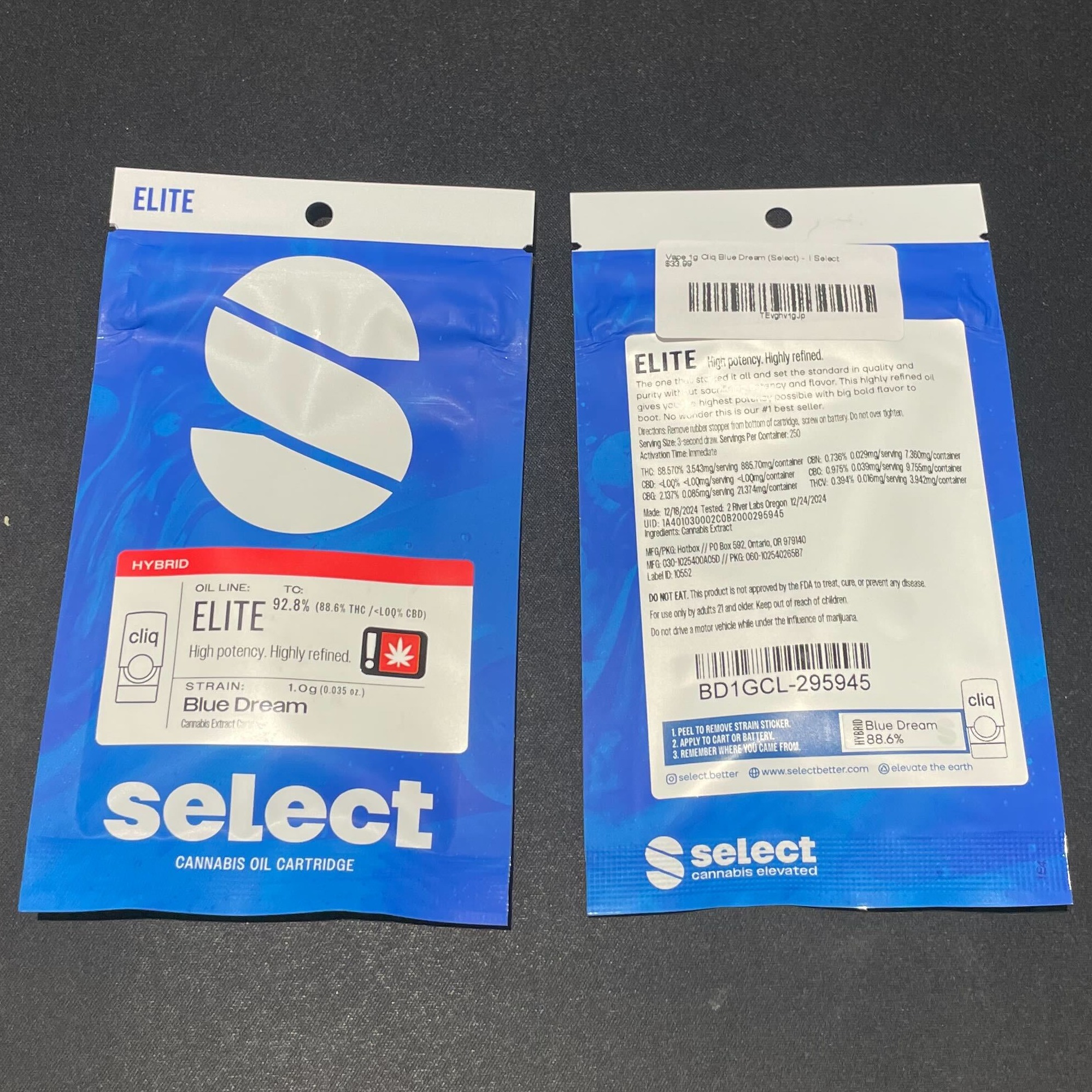 Photograph of product: Vape 1g Cliq Blue Dream (Select)